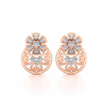 Spin whirl Silver Earrings - Rose Gold - Image 1