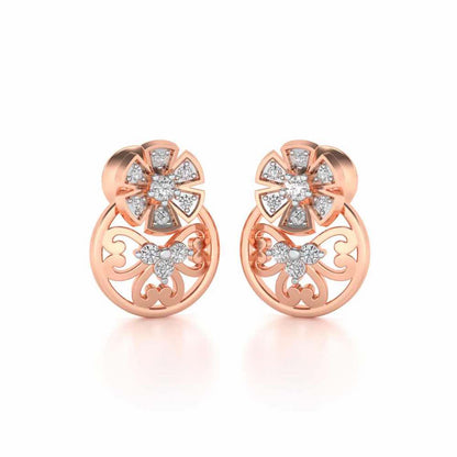 Spin whirl Silver Earrings - Rose Gold - Image 2