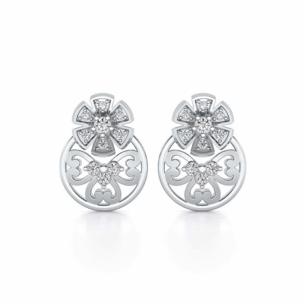 Spin whirl Silver Earrings - White Gold - Image 1