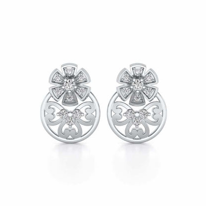 Spin whirl Silver Earrings - White Gold - Image 1