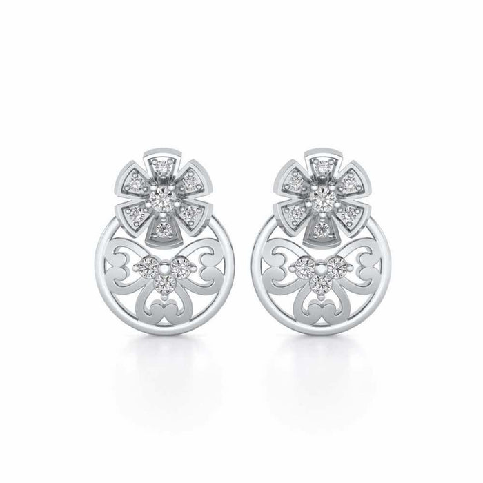 Spin whirl Silver Earrings - White Gold - Image 1