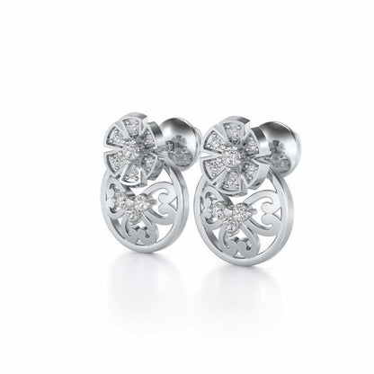 Spin whirl Silver Earrings - White Gold - Image 3