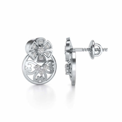 Spin whirl Silver Earrings - White Gold - Image 4