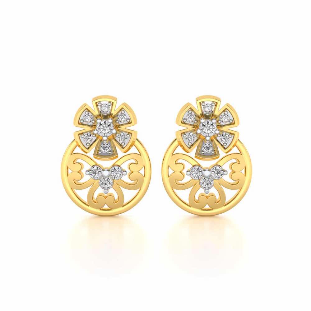 Spin whirl Silver Earrings - Yellow Gold - Image 1