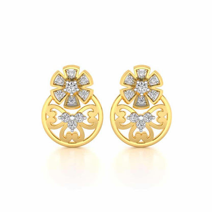Spin whirl Silver Earrings - Yellow Gold - Image 1