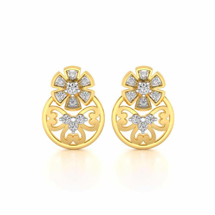 Spin whirl Silver Earrings - Yellow Gold - Image 1