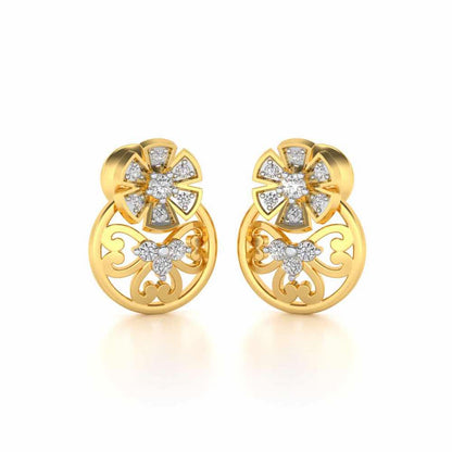 Spin whirl Silver Earrings - Yellow Gold - Image 2