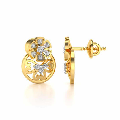 Spin whirl Silver Earrings - Yellow Gold - Image 4