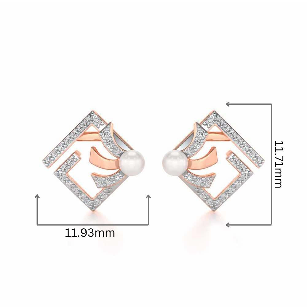 Spinguard Silver Pearl Earrings - Rose Gold - Image 2
