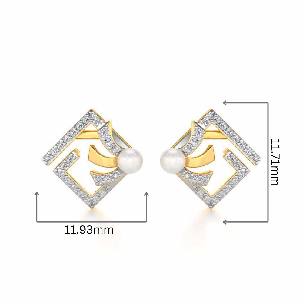 Spinguard Silver Pearl Earrings - Yellow Gold - Image 2