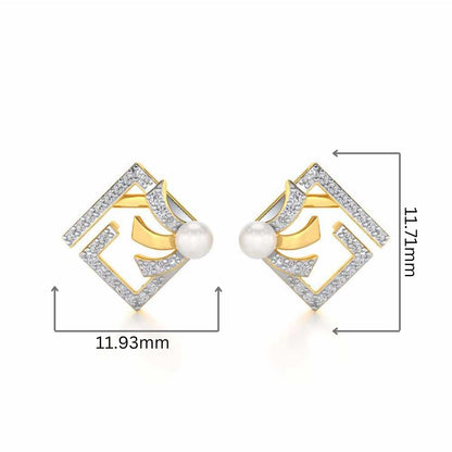 Spinguard Silver Pearl Earrings - Yellow Gold - Image 2