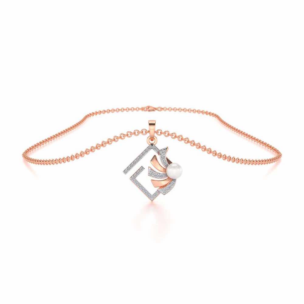Spinguard Silver Pearl Pendant - Rose Gold - Image 3