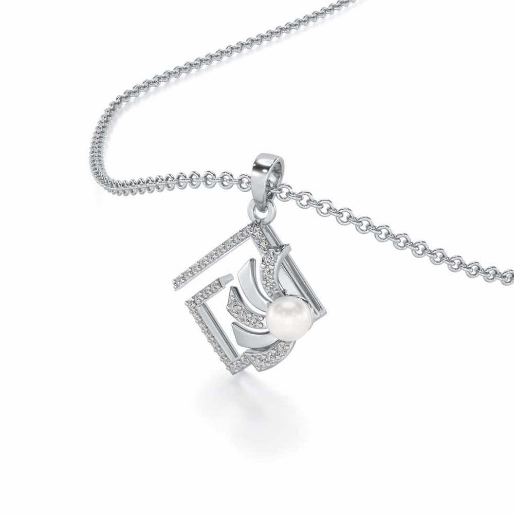 Spinguard Silver Pearl Pendant - White Gold - Image 1