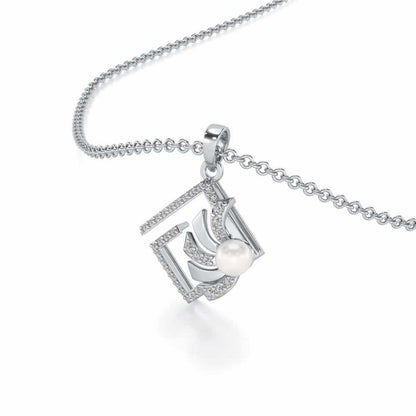 Spinguard Silver Pearl Pendant - White Gold - Image 1