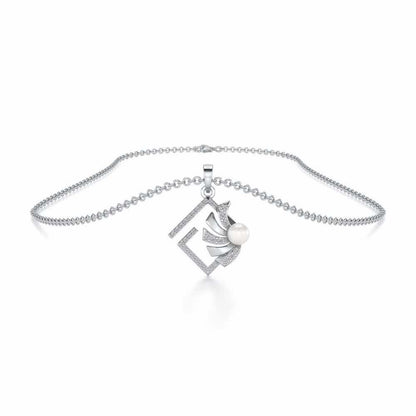 Spinguard Silver Pearl Pendant - White Gold - Image 3