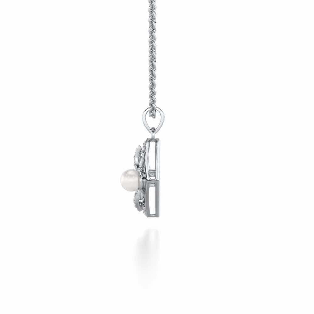 Spinguard Silver Pearl Pendant - White Gold - Image 4