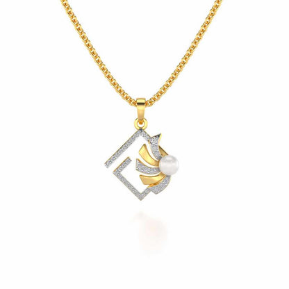 Spinguard Silver Pearl Pendant - Yellow Gold - Image 2