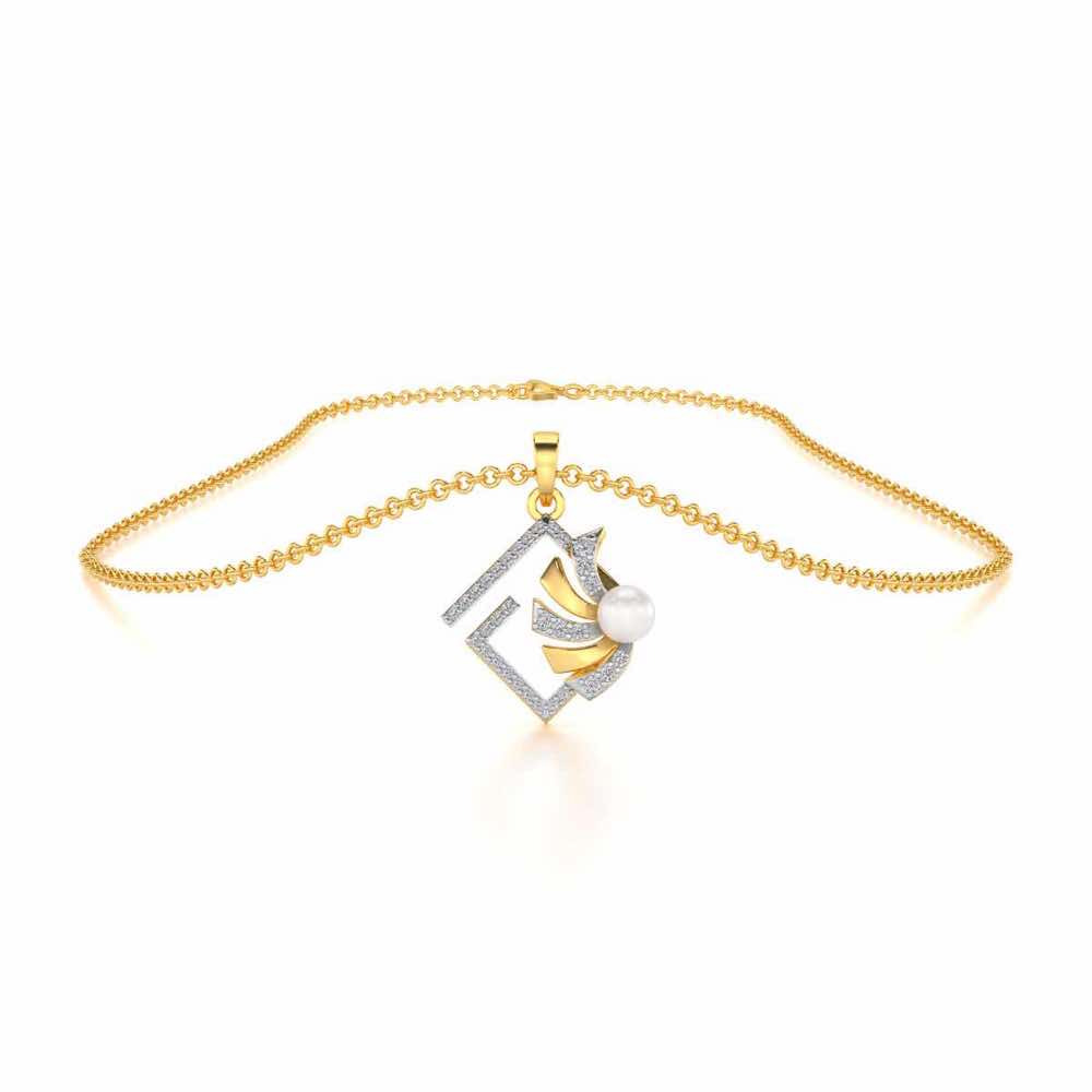 Spinguard Silver Pearl Pendant - Yellow Gold - Image 3