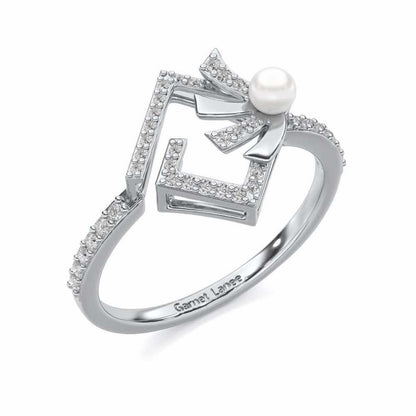 Spinguard Silver Pearl Ring - White Gold - Image 1