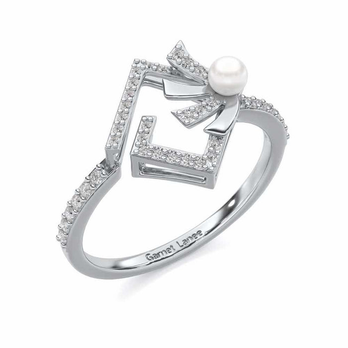 Spinguard Silver Pearl Ring - White Gold - Image 1