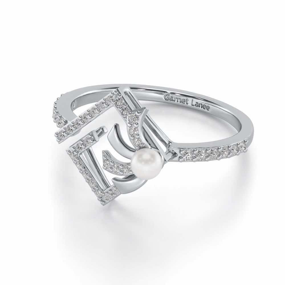 Spinguard Silver Pearl Ring - White Gold - Image 2