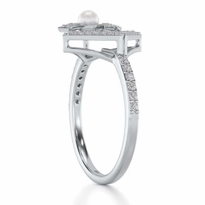 Spinguard Silver Pearl Ring - White Gold - Image 3