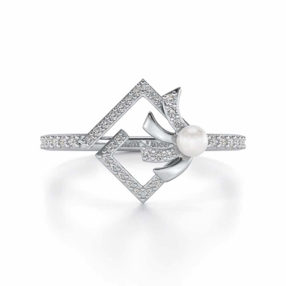 Spinguard Silver Pearl Ring - White Gold - Image 4