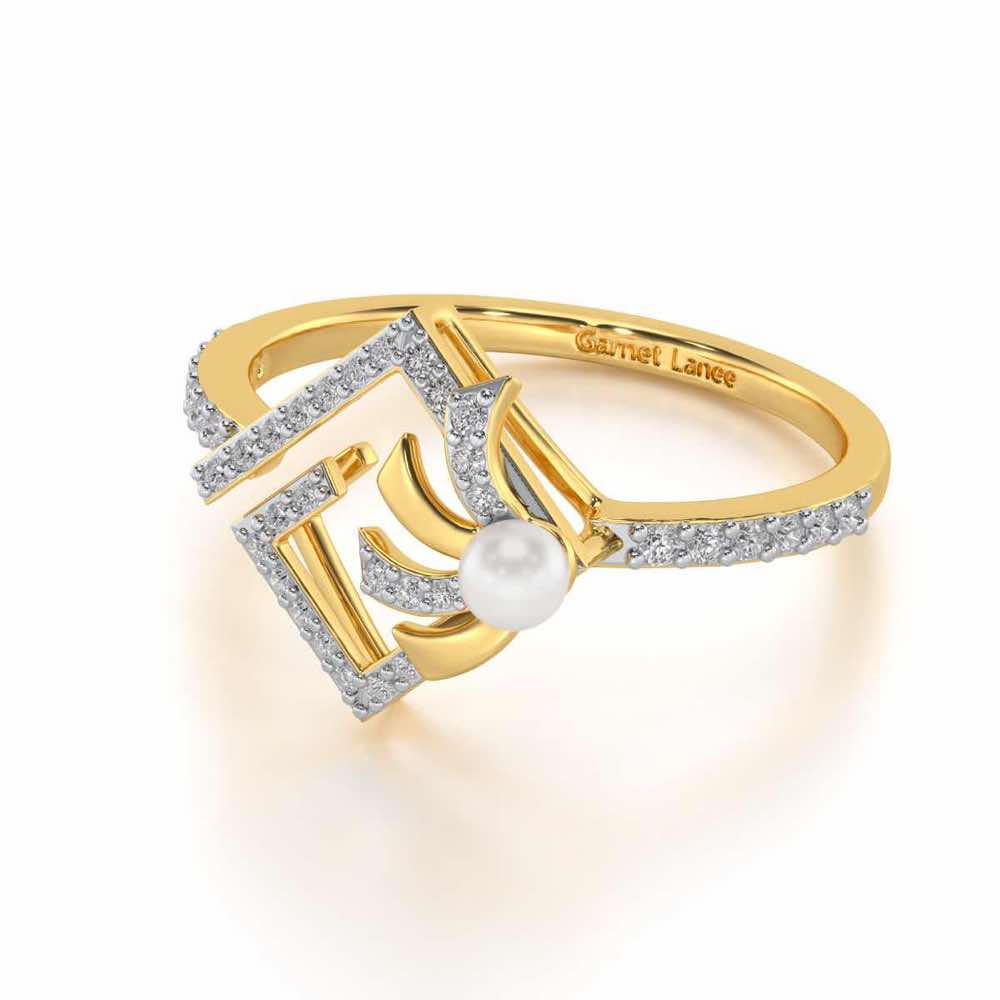 Spinguard Silver Pearl Ring - Yellow Gold - Image 2