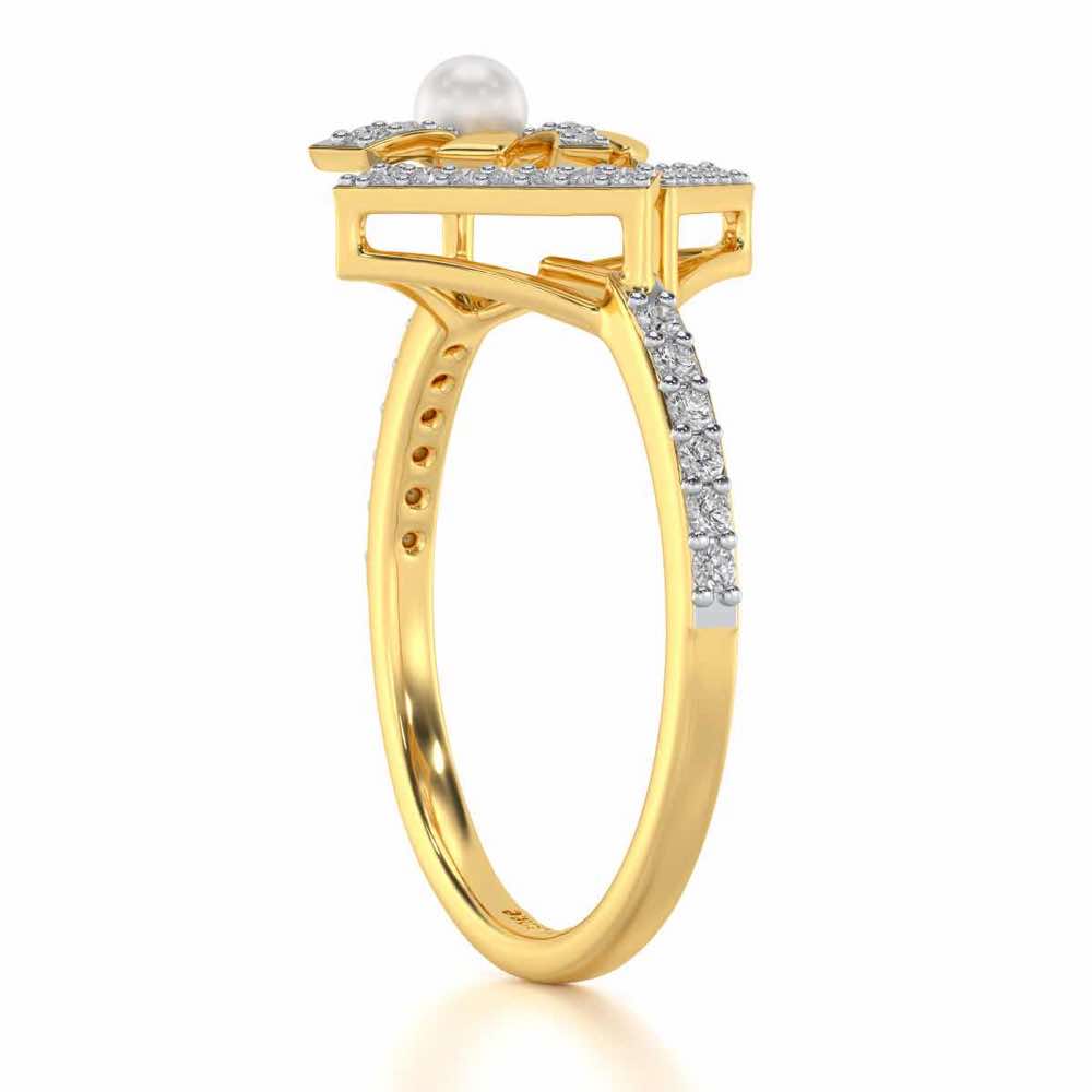 Spinguard Silver Pearl Ring - Yellow Gold - Image 3