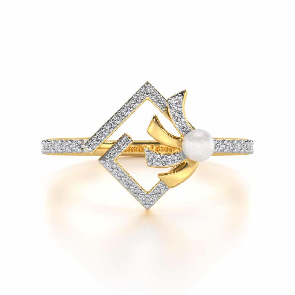 Spinguard Silver Pearl Ring - Yellow Gold - Image 4