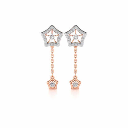 Spinner Flora Silver Earrings - Rose Gold - Image 1