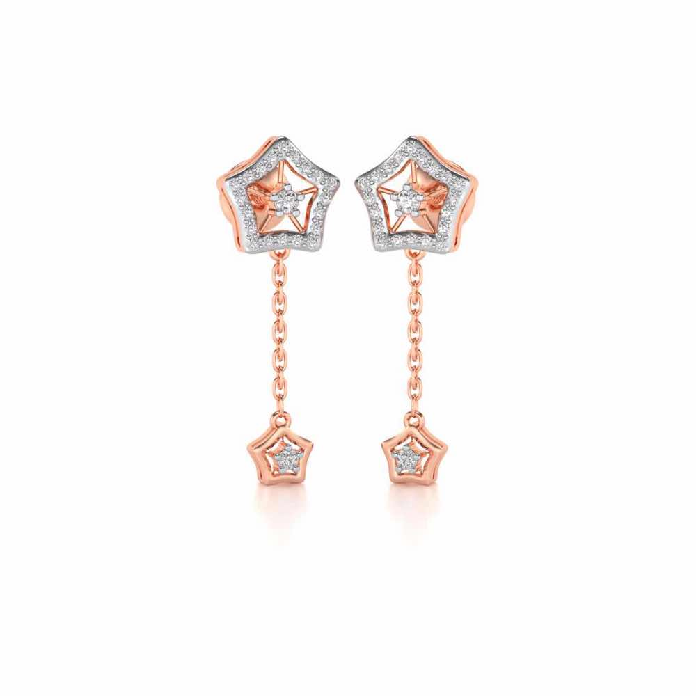 Spinner Flora Silver Earrings - Rose Gold - Image 2