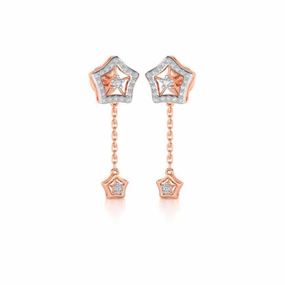 Spinner Flora Silver Earrings - Rose Gold - Image 2