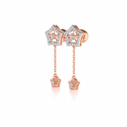 Spinner Flora Silver Earrings - Rose Gold - Image 3