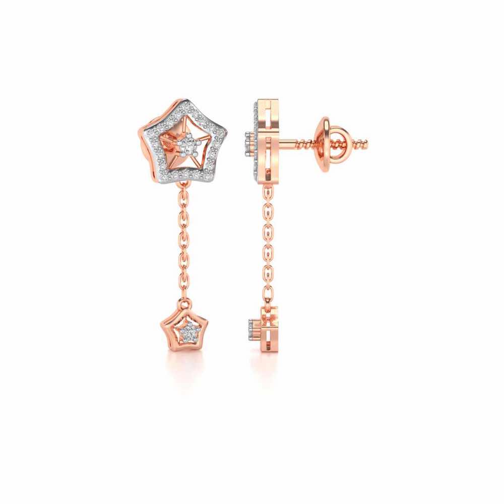 Spinner Flora Silver Earrings - Rose Gold - Image 4