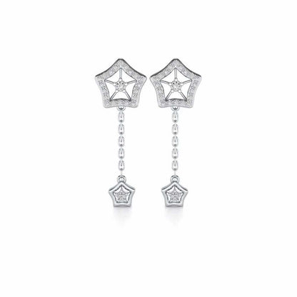 Spinner Flora Silver Earrings - White Gold - Image 1