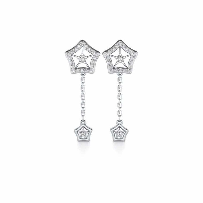 Spinner Flora Silver Earrings - White Gold - Image 1