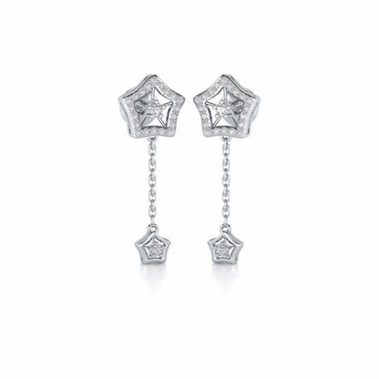 Spinner Flora Silver Earrings - White Gold - Image 2