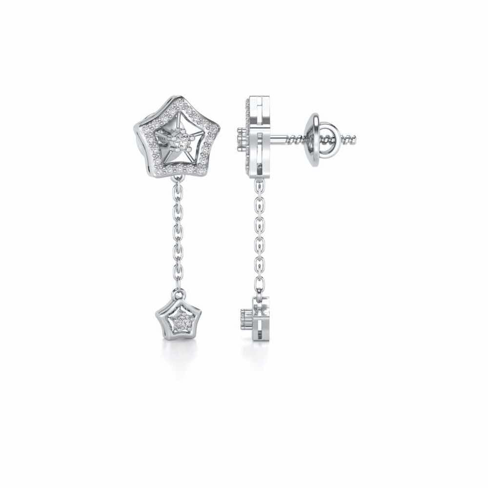 Spinner Flora Silver Earrings - White Gold - Image 4