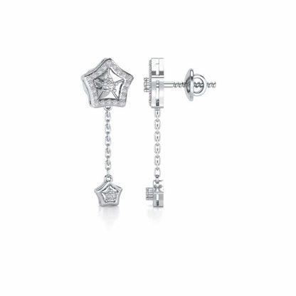 Spinner Flora Silver Earrings - White Gold - Image 4