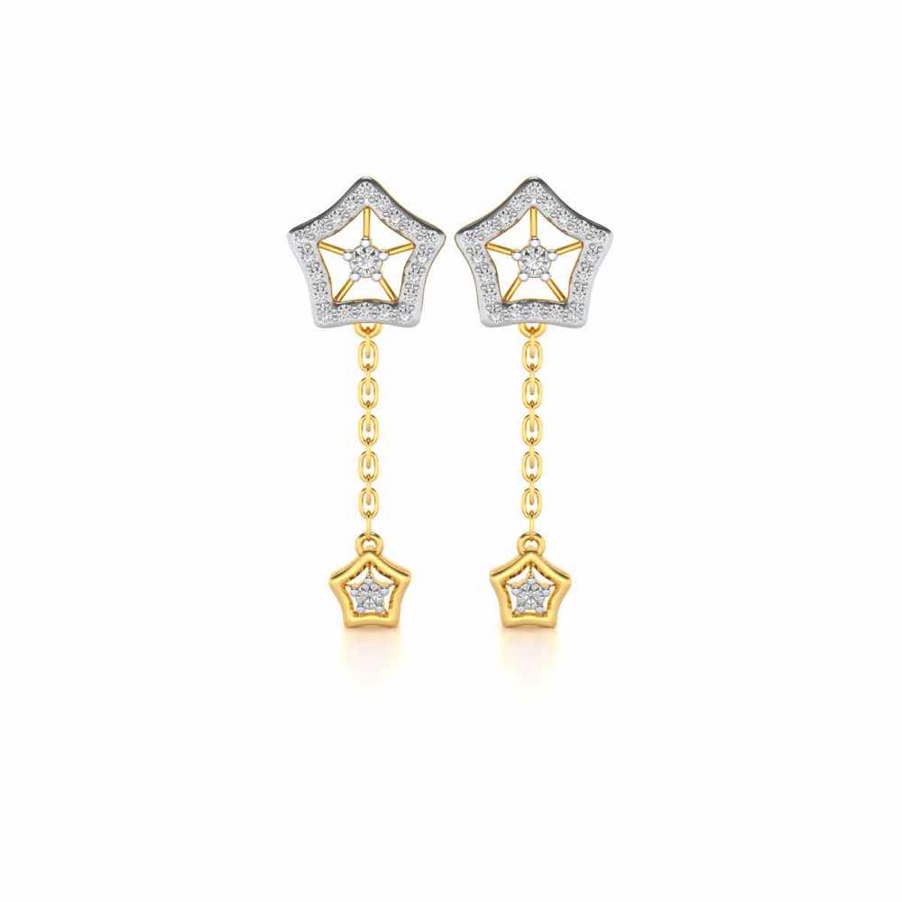 Spinner Flora Silver Earrings - Yellow Gold - Image 1