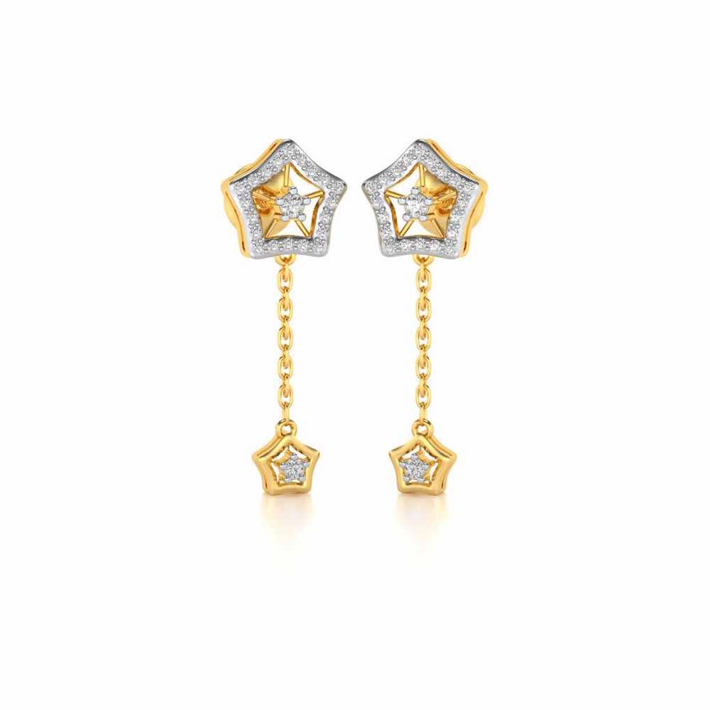 Spinner Flora Silver Earrings - Yellow Gold - Image 2