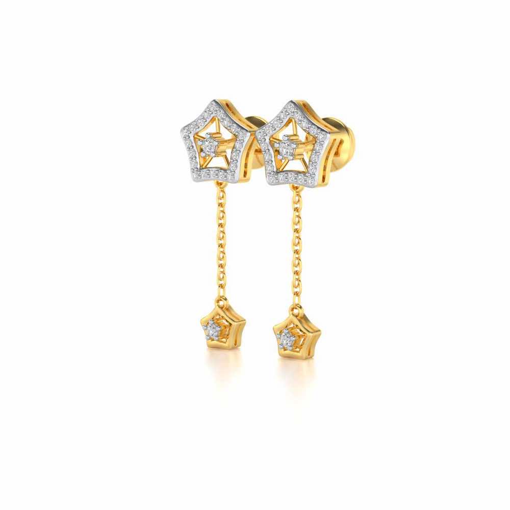 Spinner Flora Silver Earrings - Yellow Gold - Image 3