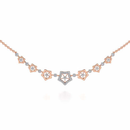 Spinner Flora Silver Necklace - Rose Gold - Image 1