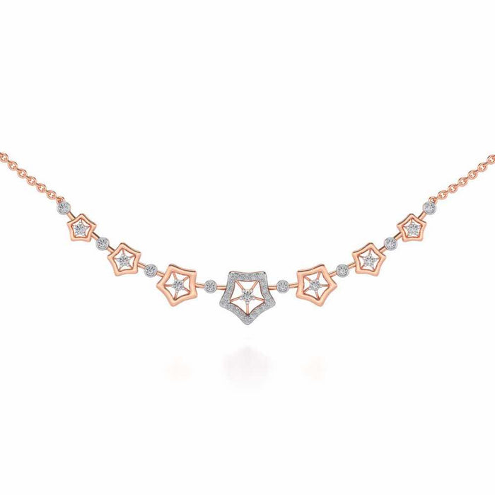 Spinner Flora Silver Necklace - Rose Gold - Image 1