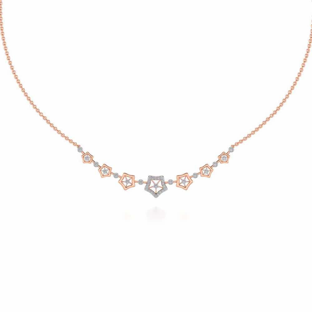 Spinner Flora Silver Necklace - Rose Gold - Image 2