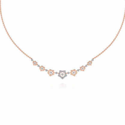 Spinner Flora Silver Necklace - Rose Gold - Image 2