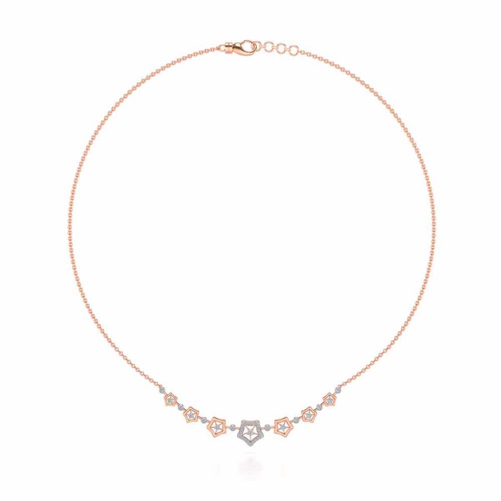 Spinner Flora Silver Necklace - Rose Gold - Image 3