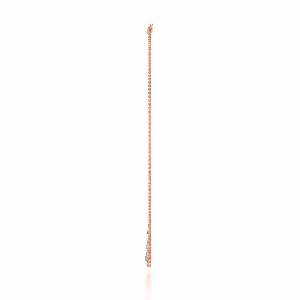Spinner Flora Silver Necklace - Rose Gold - Image 4