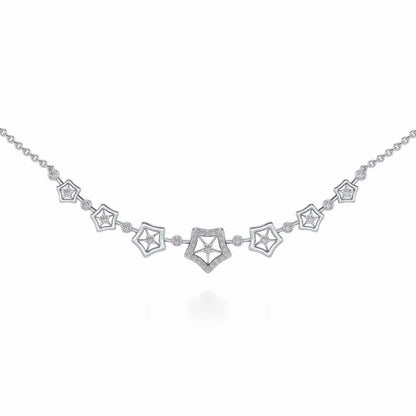 Spinner Flora Silver Necklace - White Gold - Image 1